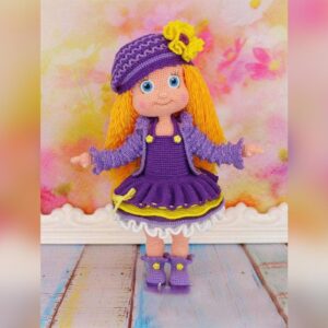 عروسک بافتنی دخترانه‌ی ژولی با لباس