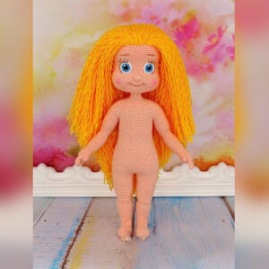 عروسک بافتنی طرح دختر ژولی بدون لباس