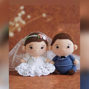 عکس عروسک بافتنی عروس و داماد تپلی