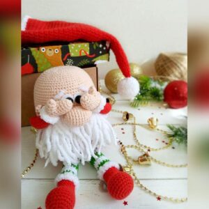 عروسک بافتنی پسر طرح بابانوئل بدون کلاه