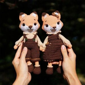 عروسک بافتنی مدل حیوان روباه میتسو