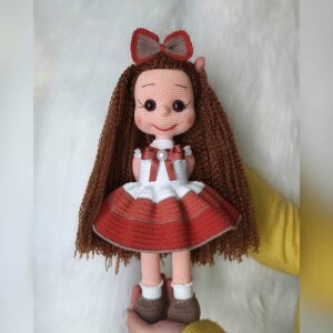 عکس عروسک بافتنی دختر آیلار مو بلند